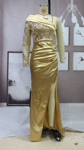 One-shoulder Sequin splicing Cocktail Dresses
